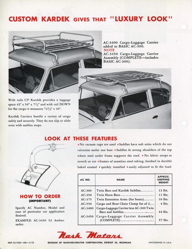1952 Nash Accessories Booklet Page 7